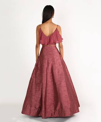 BRICK BROWN EMBROIDERED LEHENGA 2