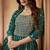 Teal embroidered georgette salwar kameez