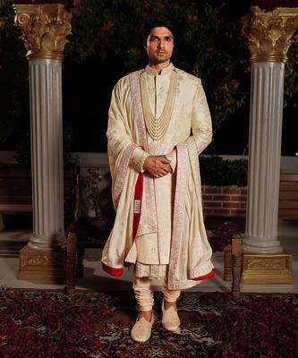 Yellow Lava Sherwani Set 1