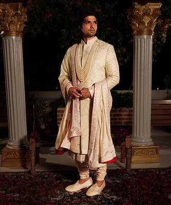 Yellow Lava Sherwani Set 3