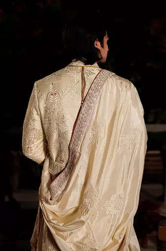 Yellow Lava Sherwani Set