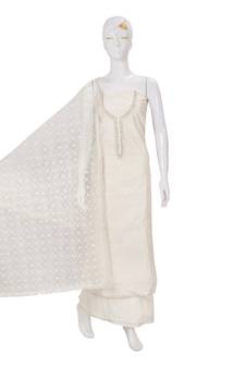 Off-white embroidered santoon salwar