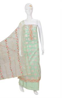 Green embroidered chanderi salwar