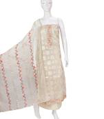 Off-white embroidered chanderi salwar