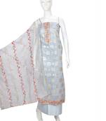 Blue embroidered chanderi salwar