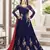 Trendmalls Blue Embroidered Anarkali Kurta Pant with Dupatta Salwar Suit Set