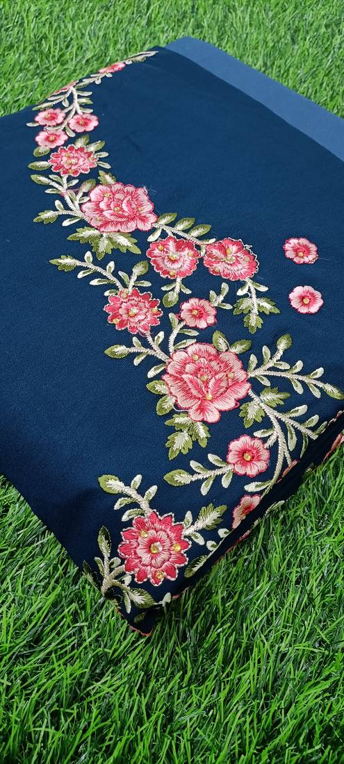 Blue Embroidered Anarkali Kurta Pant with Dupatta Salwar Suit Set