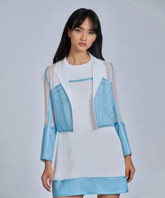 White Blue Shift Dress Dress 2