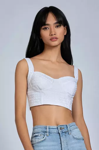 White Corsetry Crop  Top