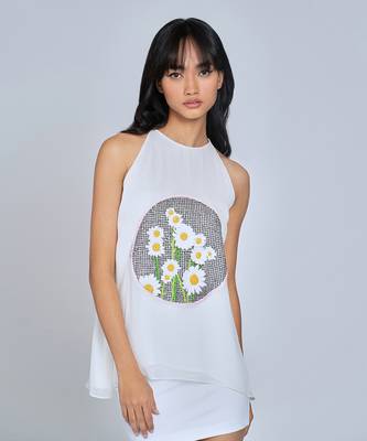 White Delicate Daisy Top 3