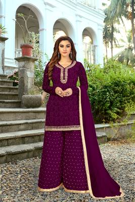 Trendmalls Cotton Embroidered Party Wear Kurta Pant with Dupatta Salwar Suit Set 1