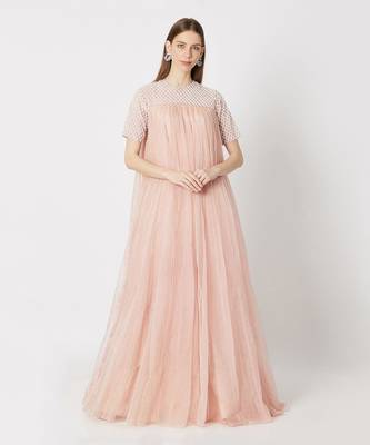 Rose Pink Embroidered Gown 1