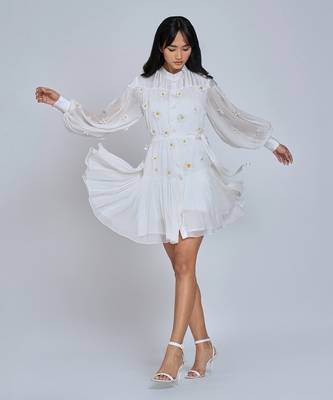 White Daisy Mini  Dress 2