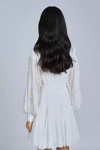 White Daisy Mini  Dress