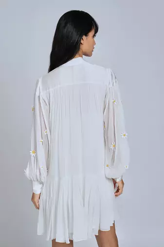 White Daisy Mini  Dress