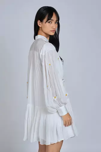 White Daisy Mini  Dress