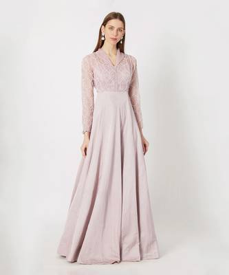 Lilac Geometric Embroidered Gown 1