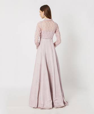 Lilac Geometric Embroidered Gown 2