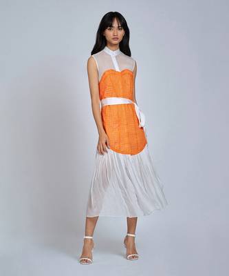 Orange Corset Midi Dress 1