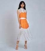 Orange Corset Midi Dress