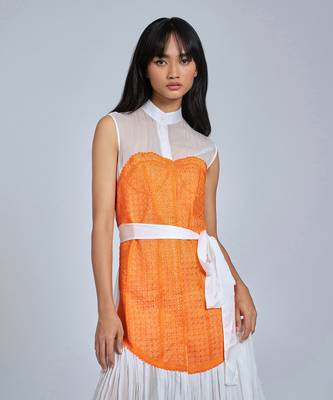 Orange Corset Midi Dress 3
