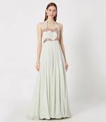 Mint Green Embroidered Anarkali Gown