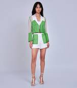 Luscious Green White Blazer