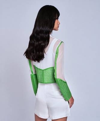 Luscious Green White Blazer 4