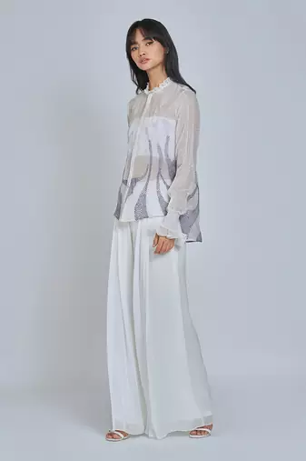 White Wide Legged Pants
