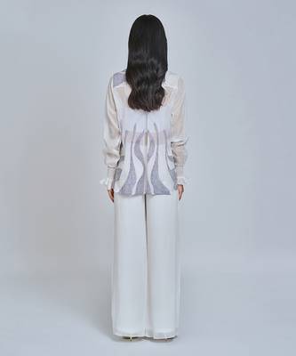 White Wide Legged Pants 5