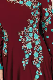 Trendmalls Blue Embroidered Anarkali Kurta Pant with Dupatta Salwar Suit Set