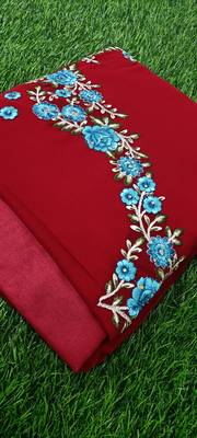 Blue Embroidered Anarkali Kurta Pant with Dupatta Salwar Suit Set 9