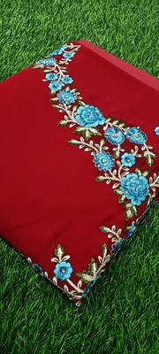 Blue Embroidered Anarkali Kurta Pant with Dupatta Salwar Suit Set 10