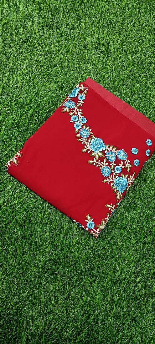 Blue Embroidered Anarkali Kurta Pant with Dupatta Salwar Suit Set