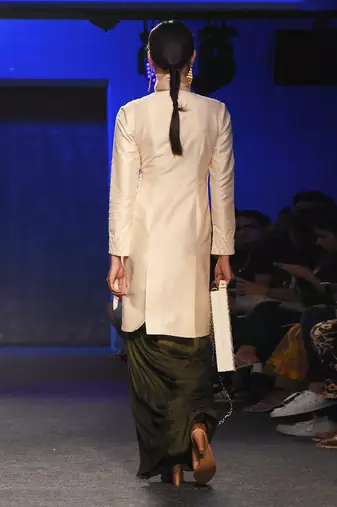 CREAM EMBROIDERED JACKET WITH PLEATED DHOTI PANTS