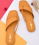 GlamZkart Women Yellow Color Thin Strip  Flats Sandal