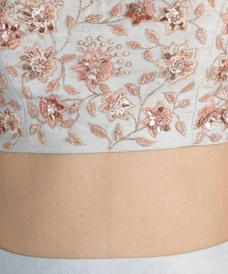 POWDER BLUE EMBROIDERED LEHENGA SKIRT WITH CROP TOP 3