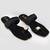 GlamZkart Women Black Color Velvet Stone Work Flats Sandal