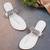 GlamZkart Women White Color White Stone Work Flats Sandal