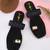 GlamZkart Women Black Color Velvet Stone Work Flats Sandal
