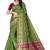 Olive woven art silk saree with blouse