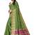 Olive woven art silk saree with blouse