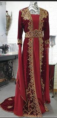 Moroccan Royal Dubai Kaftan Zari work Abaya Maxi Vary Fancy Modern women Dress 1
