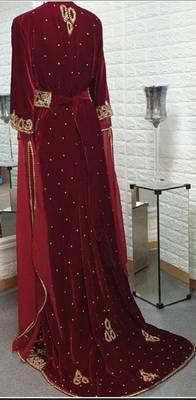 Moroccan Royal Dubai Kaftan Zari work Abaya Maxi Vary Fancy Modern women Dress 2