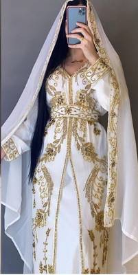 Royal Moroccan Caftan Dubai Kaftan Abaya Jalabiya Wedding Robe Wear Takchita var 2