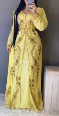Dubai Moroccan Royal Kaftan Zari work Abaya Maxi Vary Fancy Modern women Dress 1