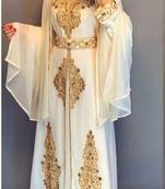 Dubai Moroccan Royal Kaftan Zari work Abaya Maxi Vary Fancy Modern women Dress