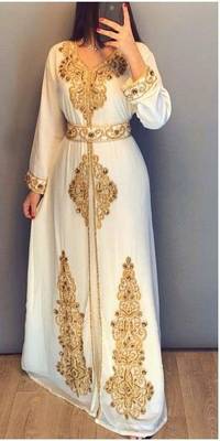 Dubai Moroccan Royal Kaftan Zari work Abaya Maxi Vary Fancy Modern women Dress 2