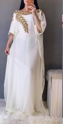 Dubai Moroccan Royal Kaftan Zari work Abaya Maxi Vary Fancy Modern women Dress 2