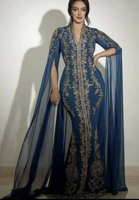 DUBAI MOROCCAN ISLAMIC KAFTAN HAND EMBROIDERY WEDDING GOWN TAKSHITA VAR DRESS 1